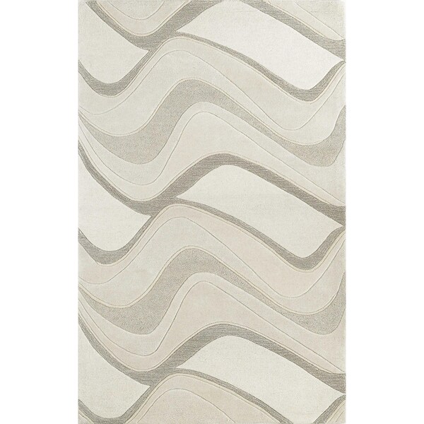 Homeroots 3 ft. 3 in. x 5 ft. 3 in. Wool Ivory Area Rug 352358 - main